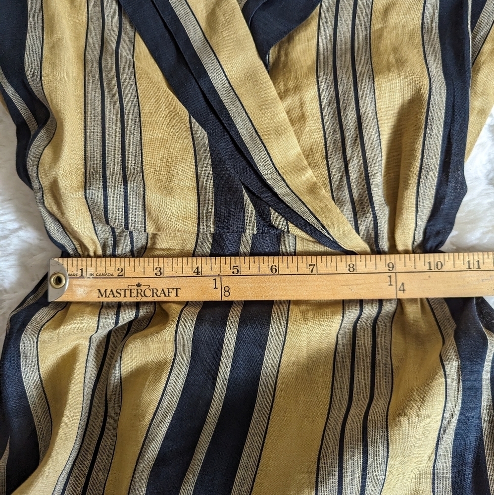 Vintage Liliane burty linen cotton blend striped dress xs small - Picture 11 of 13